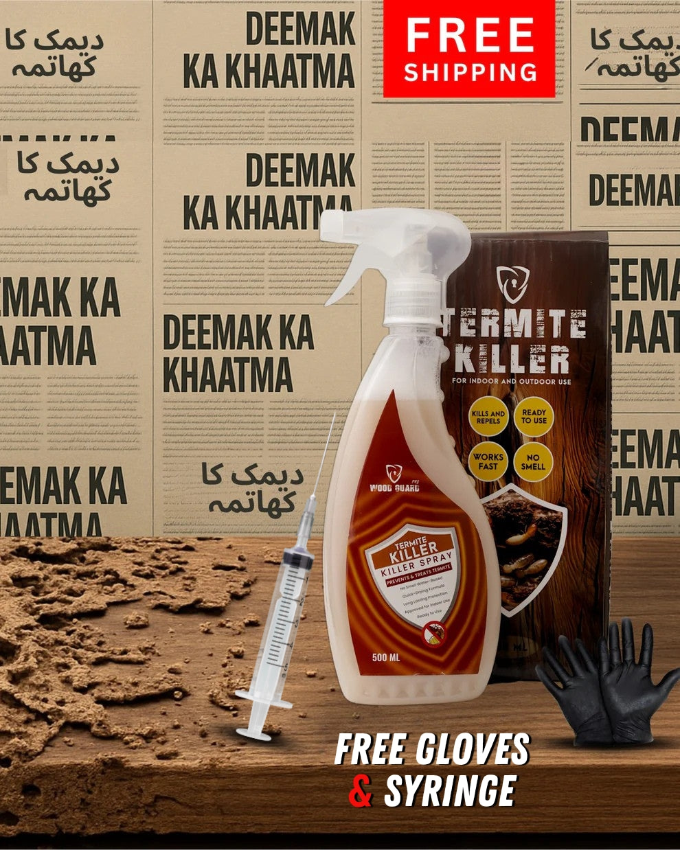 No Smell Termite killer (Free Gloves and syringe)